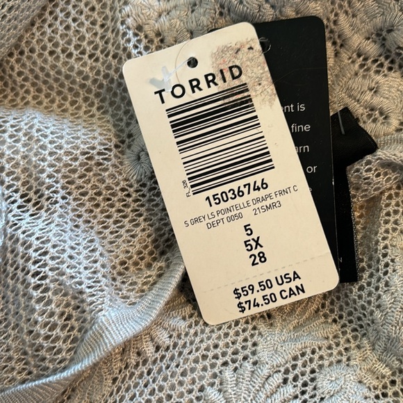 Torrid Lace Back Open Front Cardigan size 5X NWT - Picture 8 of 11